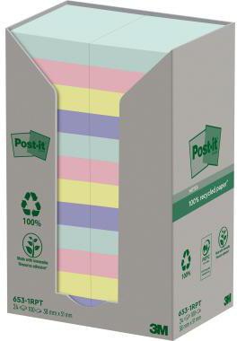 Post-it Haftnotiz Recycling Notes 653-1RPT 51x38mm sortiert 24 St.