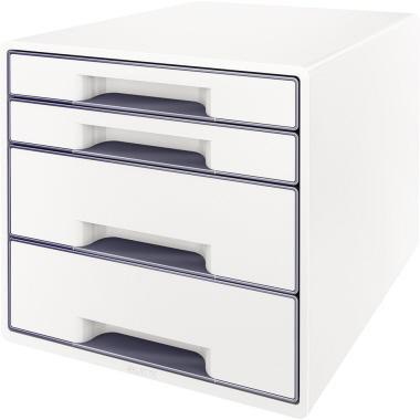 Leitz Schubladenbox WOW CUBE 52132001 4Schubfächer weiß/grau