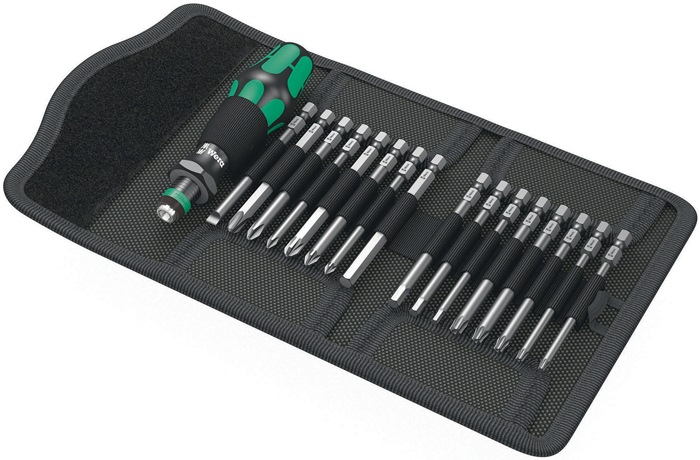 Schraubendrehersatz KK 60 17-tlg.m.Handhalter u.Wechselkl.Falt-Ta WERA