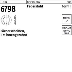 Fächerscheibe DIN 6798 FormI innengezahnt I 23 Federstahl 100 Stück