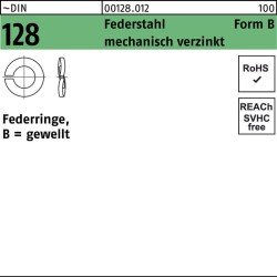 Federring DIN 128 B 6 Federstahl mech.verz. 1000 Stück