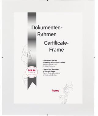 Hama Bilderrahmen Clip-Fix 00063120 21x29,7cm rahmenlos antireflex tr