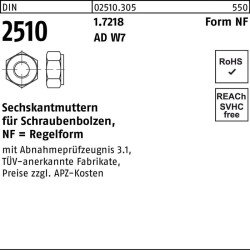 Sechskantmutter DIN 2510 f.Schraubenbolzen NF M12 1.7218 1 Stück