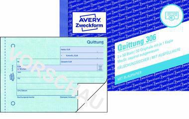 Avery Zweckform Quittung 306 DIN A6 quer 2x50Blatt