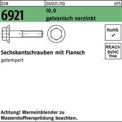 Sechskantschraube DIN 6921 Flansch M12x 30 10.9 galv.verz. 100Stück