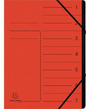 Exacompta Ordnungsmappe 540705E DIN A4 7Fächer Karton rot