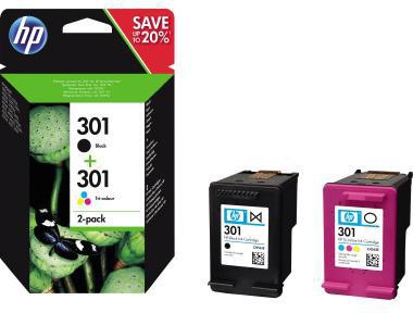 HP Tintenpatrone N9J72AE 301 schwarz/dreifarbig 2 St./Pack.