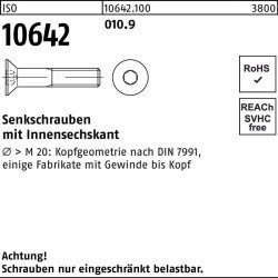Senkschraube ISO 10642 Innen-6kt M4x 16 010.9 500 Stück