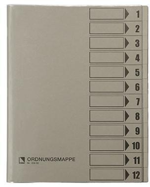 Bene Ordnungsmappe 83800GR DIN A4 12Fächer grau