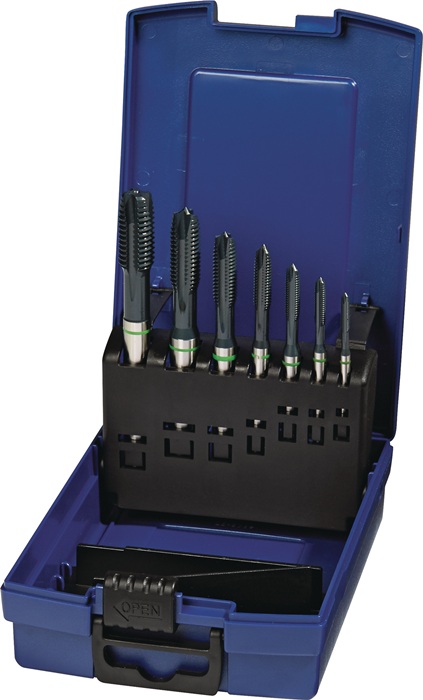 Maschinengewindebohrerset DIN 371/376 B Univ.M3-M12 HSS-Co vap.Ku.-Kass.TECWERK
