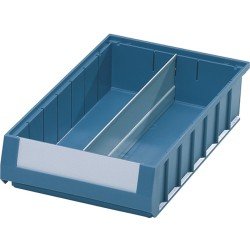 Längsteiler f.Regalkasten L 400xH 90mm Stahlbl.grau 10St./Btl.