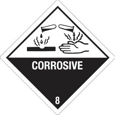 DR-Label Versandetikett DR234S1010 Kl.8 Corrosive 100x100mm 500St.
