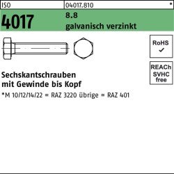 Sechskantschraube ISO 4017 VG M5x 45 8.8 galv.verz. 200 Stück