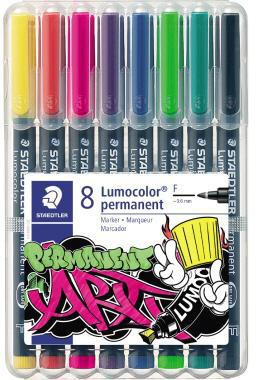 STAEDTLER Folienstift Lumocolor 318 WP8-1 F perm 8 St./Pack.