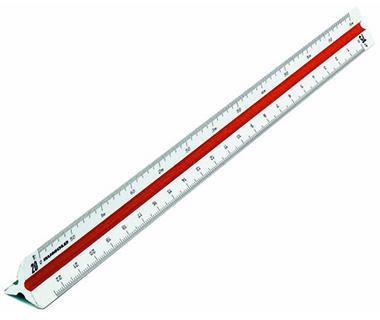 RUMOLD Dreikantmaßstab 160/2/30 Berufsschule 2 30cm Kunststoff weiß