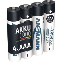 Akkuzelle 1,2 V 1000 mAh R03-AAA-Micro HR03 4 4St./Blister ANSMANN
