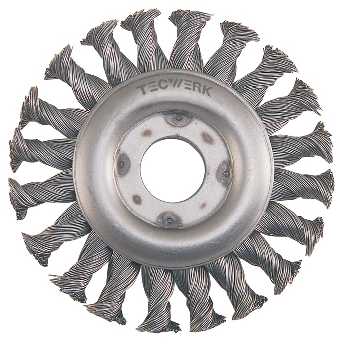 Rundbürste D.125mm Drahtstärke 0,5mm VA-Draht 12mm 12500min-¹ TECWERK