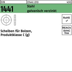 Scheibe DIN 1441 f.Bolzen 9x 16x 2 Stahl galv.verz. 1000 Stück