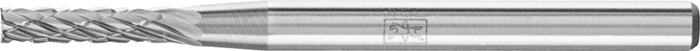 Kleinfrässtift Form ZYAS D.2mm Kopf-L.10mm Schaft-D.3mm HM Verz.3 PLUS PFERD
