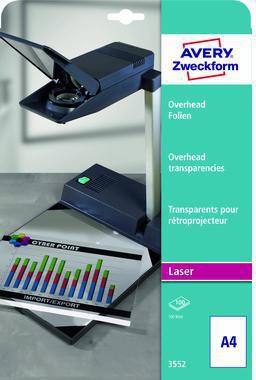 Avery Zweckform Laserfolie 3552 210x297mm transparent 100 St./Pack.