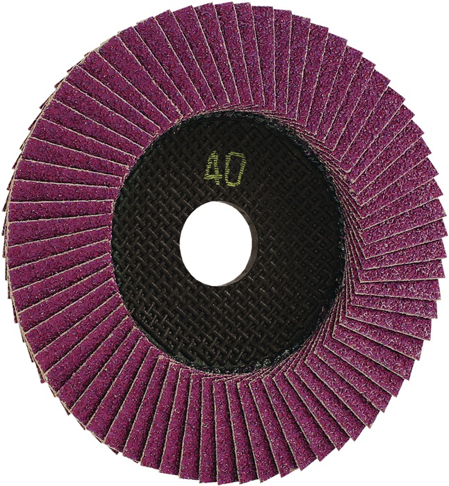 Fächerscheibe TRIMFIX® BLACK MAMBA® D.125mm K.40 kon.Stahl/Edelstahl Zirkon