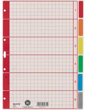 Leitz Register 43500085 blanko DIN A4 6farbig bedruckt Karton grau