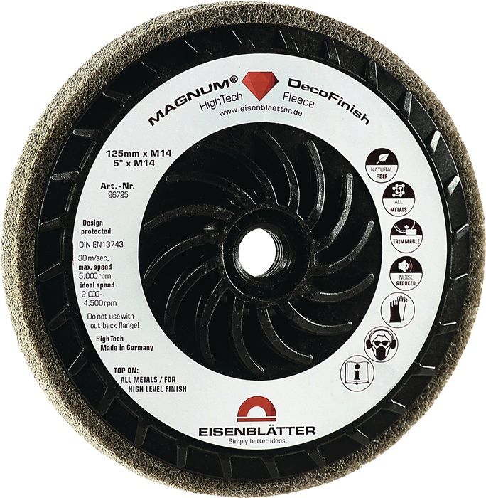 Kompaktscheibe MAGNUM DecoFinish D.125mm Bohrungs-D.M14 S.13mm m.Gew.schwarz