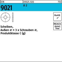 Unterlegscheibe DIN 9021 6,4x18x1,6 A 2 100 Stück
