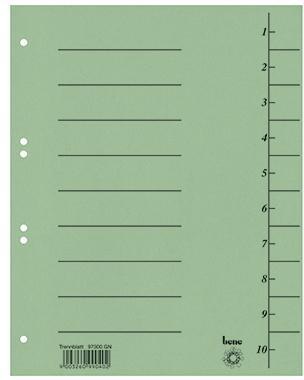 Bene Trennblatt 97300GN A4 Karton grün 100 St./Pack.