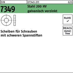 Scheibe DIN 7349 15x36x 6 Stahl 200HV galv.verz. 250 Stück