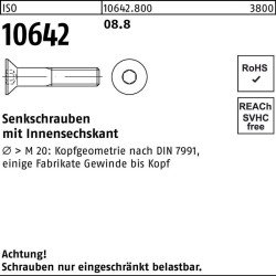 Senkschraube ISO 10642 Innen-6kt M4x 16 8.8 500 Stück