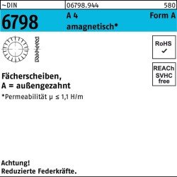Fächerscheibe DIN 6798 FormA außengezahnt A 5,3 A 4 1000 Stück