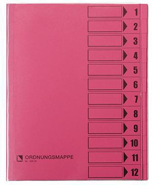 Bene Ordnungsmappe 83800RS DIN A4 12Fächer rosa