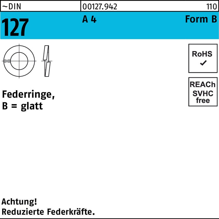 Federring DIN 127 B 24 A 4 25 Stück