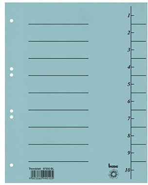 Bene Trennblatt 97300BL A4 Karton blau 100 St./Pack.