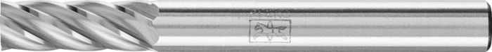 Frässtift ZYA D.6mm Kopf-L.16mm Schaft-D.6mm HM Verz.INOX PFERD