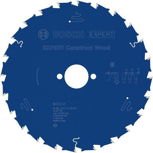 Kreissägeblatt AD 190mm Z.24 WZ Bohr.30mm Schnitt-B.2mm HM BOSCH