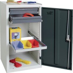 Werkzeug-/Beistellschrank H1000xB500xT500mm 2Schubl.,1Bd.lichtgrau/anthrazitgrau