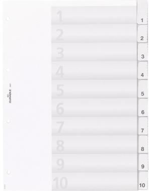 DURABLE Register 682119 DIN A4 10teilig Hartfolie tr