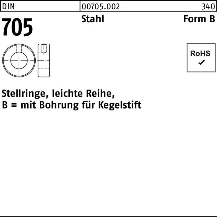 Stellring DIN 705 Bohrung f.Kegelstift B 24x40x16 Sta leichte Reihe 10St.