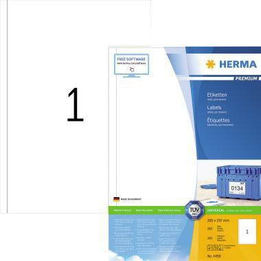 HERMA Etikett PREMIUM 4458 200x297mm weiß 100 St./Pack.
