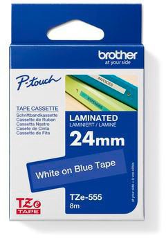 Brother Schriftbandkassette TZE555 24mm ws auf bl