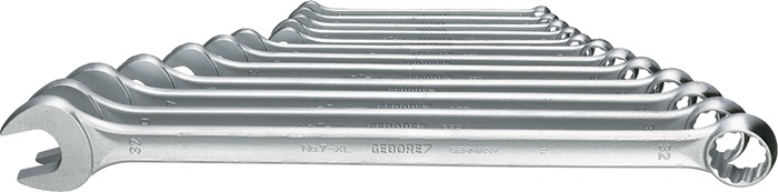 Ringmaulschlüsselsatz 7 XL-012 12-tlg.SW 10-32mm Form A CV-Stahl GEDORE