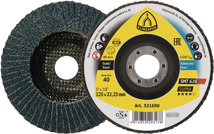 Fächerscheibe SMT 626 Supra D.115mm K.60 6Grad kon.INOX ZK