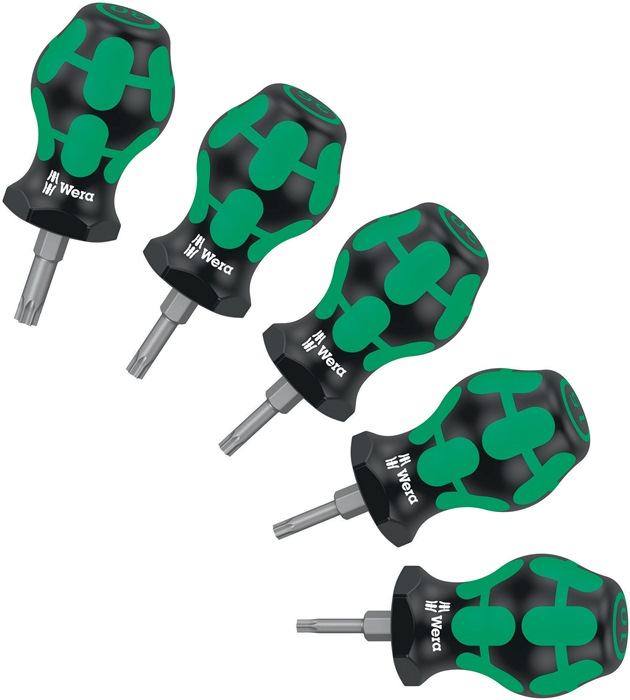 Schraubendrehersatz Stubby TX 1 5-tlg.Kraftform,mehrkomponentig WERA