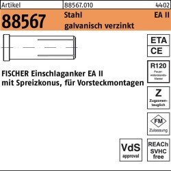 Einschlaganker R 88567 EA II M6x 30 Stahl galv.verz 100Stück FISCHER