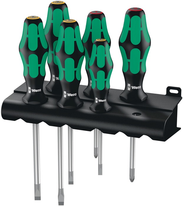 Schraubendrehersatz 334/6 6-tlg.Schlitz/PH 2K-Griff Rundkl.WERA