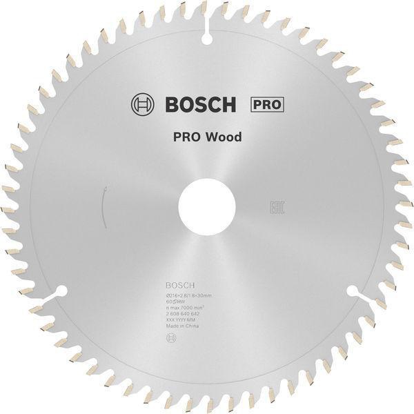 Kreissägeblatt PRO Wood AD 216mm Z.60 WZ/N Bohr.30mm Schnitt-B.2,8mm HM BOSCH