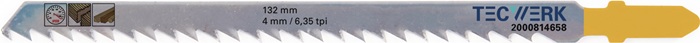 Stichsägeblatt Gesamt-L.132mm Zahnt.4mm S.1,27mm HCS 5 St./Karte TECWERK