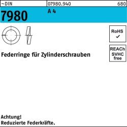 Federring DIN 7980 f.Zylinderschrauben 8 A 4 100 Stück